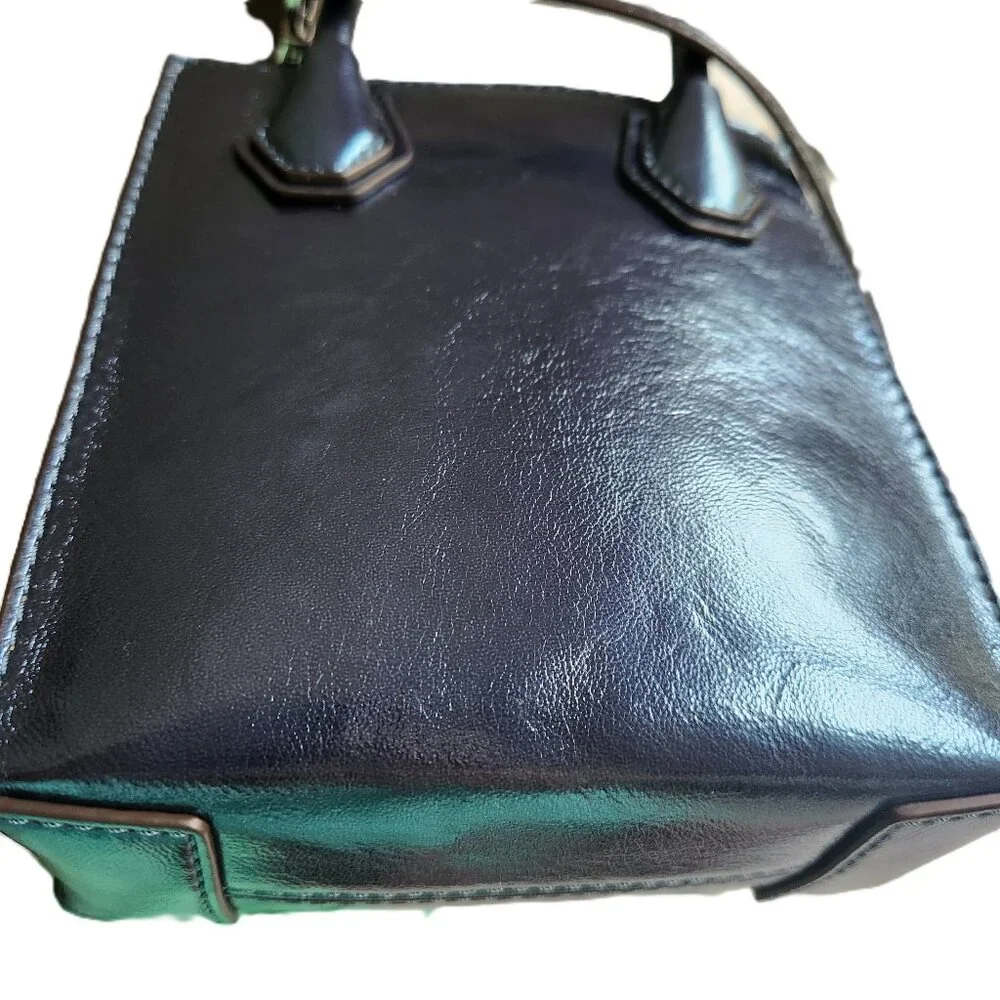 Mercer Extra-Small Patent Crossbody Bag Metallic Teal Blue - Picture 12 of 16